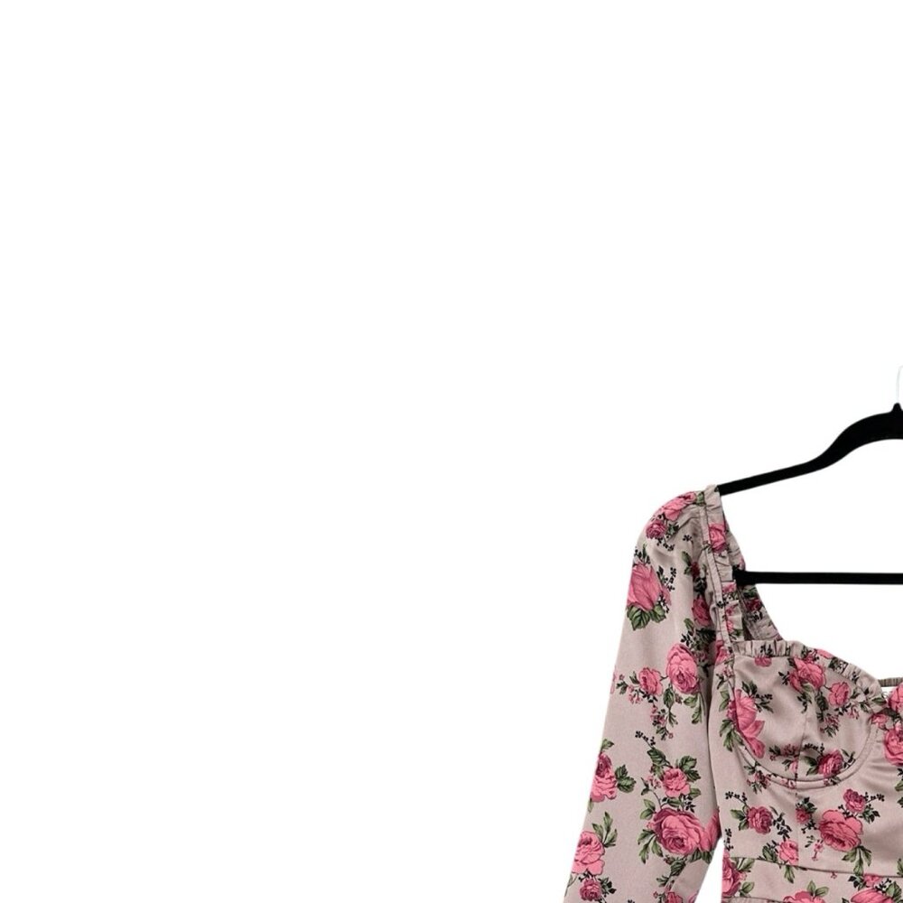 ASTR the Label Floral Sweetheart Neck Underwire Satin Top - Picture 5 of 8